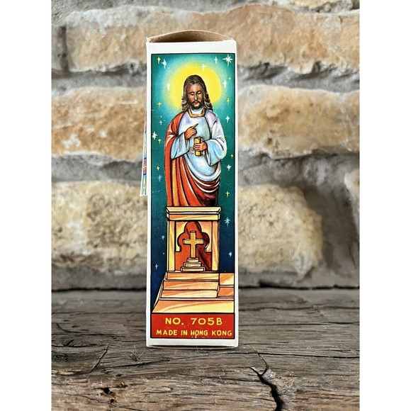 Vintage Plastic 1st Holy Communion Cake Topper Girl & Jesus Figure Original Box - Picture 2 of 10